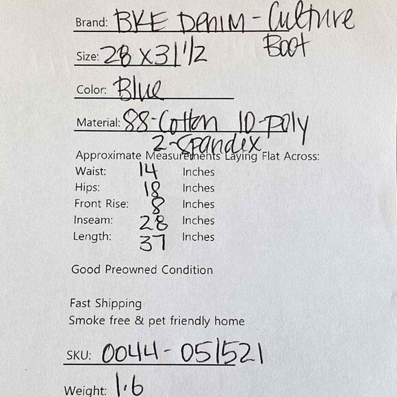 BKE Denim Culture Boot Jeans Womens 28 x 31.5 Distressed Raw Hem Fade Wash - Picture 11 of 11